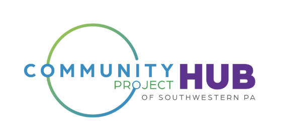 CoHub Community Hub Project of Southwestern Pennsylvania logo in blue, green, and purple font.